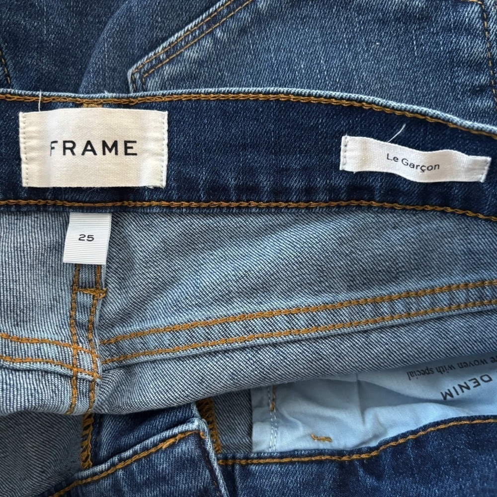 FRAME Le Garcon Eaton Blue Straight Leg Jeans Sz 25 - Picture 7 of 10